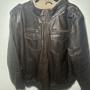 Levi’s Brown Faux-Shearling Lined Men's XXL Faux Leather Jacket
